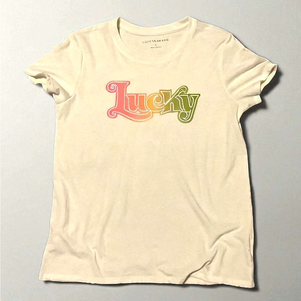 Lucky Brand Women’s Cream T-shirt Size Small